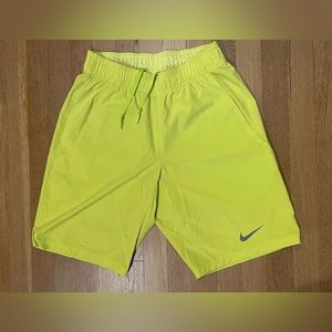 Nike DriFit Neon yellow tennis court shorts 11” inseam